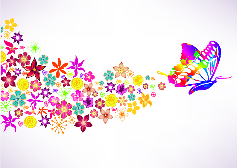 free vector Colorful butterfly theme vector